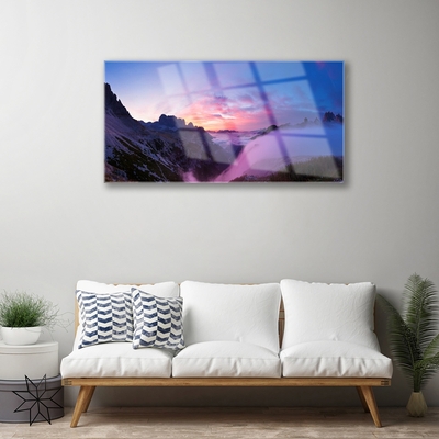 Plexisklo-obraz Mlha Hory Východ Slunce