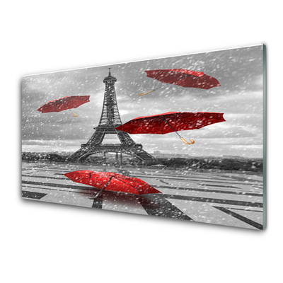Plexisklo-obraz Eiffelova Věž Paříž Deštník