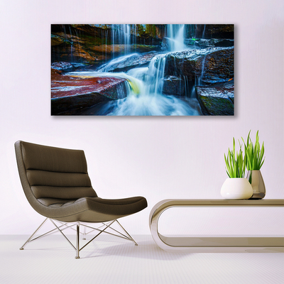 Plexisklo-obraz Skály Vodopád Řeka Příroda