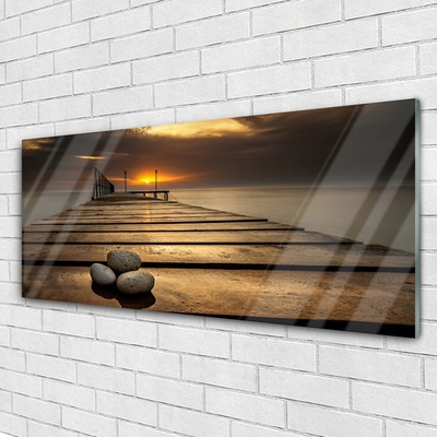 Plexisklo-obraz Moře Molo Západ Slunce
