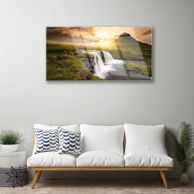 Plexisklo-obraz Hory Vodopád Příroda