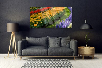 Plexisklo-obraz Květiny Zahrada Tulipány