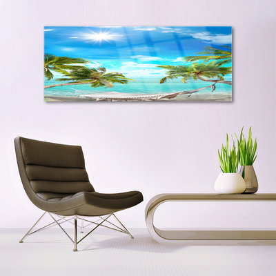 Plexisklo-obraz Tropické Palmy Hamaka Pláž