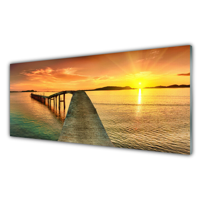 Plexisklo-obraz Moře Slunce Most Krajina