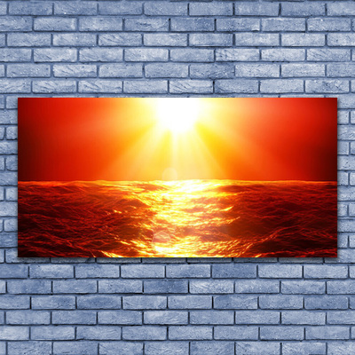 Plexisklo-obraz Západ Slunce Moře Vlna