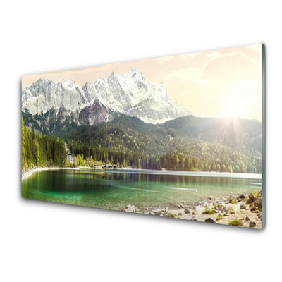 Plexisklo-obraz Hory Les Jezero Krajina
