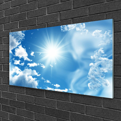 Plexisklo-obraz Slunce Mraky Nebe Modř