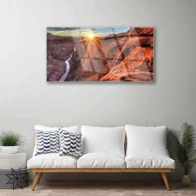 Plexisklo-obraz Slunce Poušť Krajina