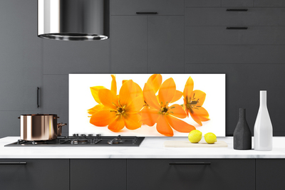 Kuchyňský skleněný panel Oranžové Květiny
