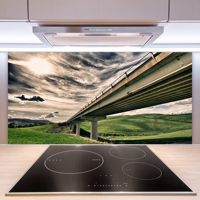 Kuchyňský skleněný panel Dálnice Most Údolí