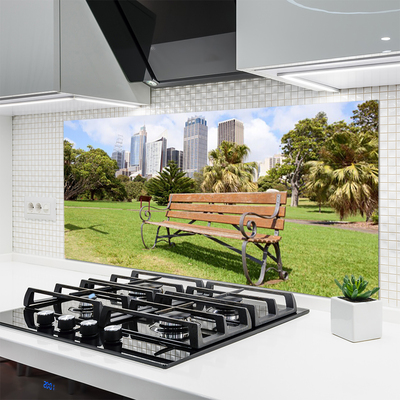 Kuchyňský skleněný panel Park Mrakodrapy Příroda