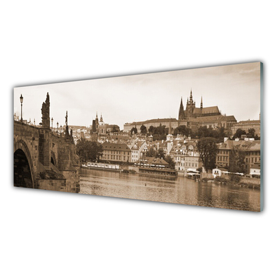 Kuchyňský skleněný panel Praha Most Krajina