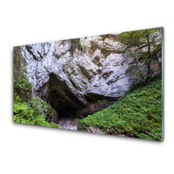 Kuchyňský skleněný panel Hora Jeskyně Příroda