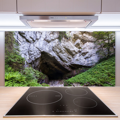 Kuchyňský skleněný panel Hora Jeskyně Příroda