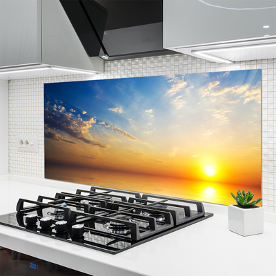 Kuchyňský skleněný panel Východ Mraky Krajina