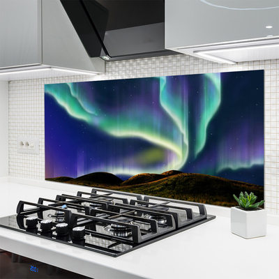 Kuchyňský skleněný panel Polární Záře Krajina