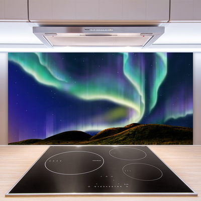 Kuchyňský skleněný panel Polární Záře Krajina