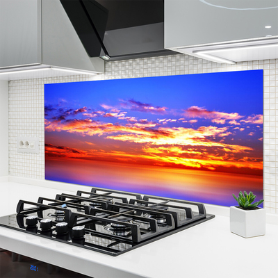 Kuchyňský skleněný panel Nebe Mraky Moře Krajina