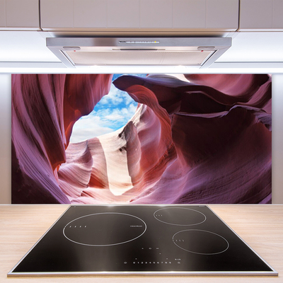 Kuchyňský skleněný panel Skálka Řeka Koryto Umění