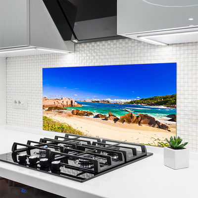 Kuchyňský skleněný panel Pláž Moře Krajina