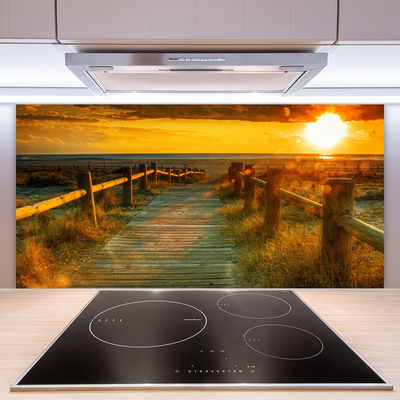 Kuchyňský skleněný panel Západ Slunce Architektura