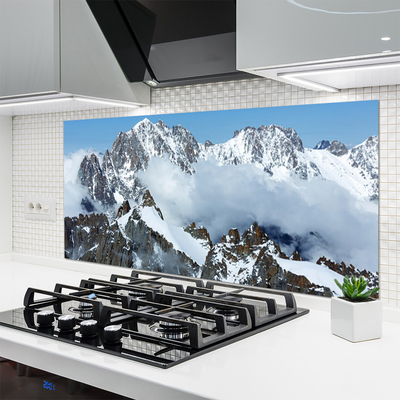 Kuchyňský skleněný panel Hory krajina