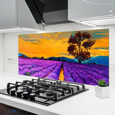 Kuchyňský skleněný panel Pole Krajina