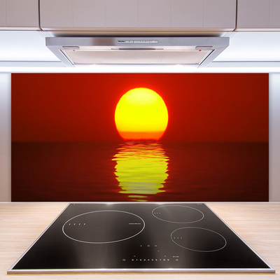 Kuchyňský skleněný panel Západ Slunce Krajina