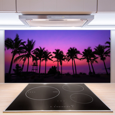 Kuchyňský skleněný panel Palmy Stromy Krajina