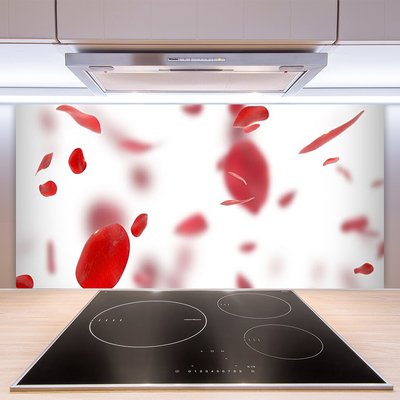 Kuchyňský skleněný panel Růže Plátky