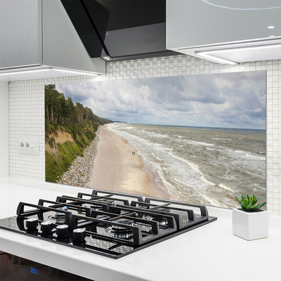 Kuchyňský skleněný panel Pláž Moře Strom Příroda