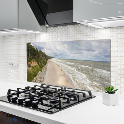 Kuchyňský skleněný panel Pláž Moře Strom Příroda