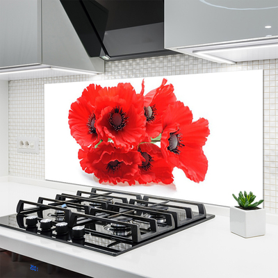 Kuchyňský skleněný panel Květiny