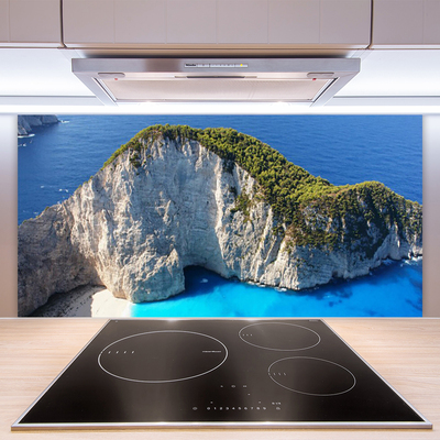 Kuchyňský skleněný panel Skály Moře Krajina