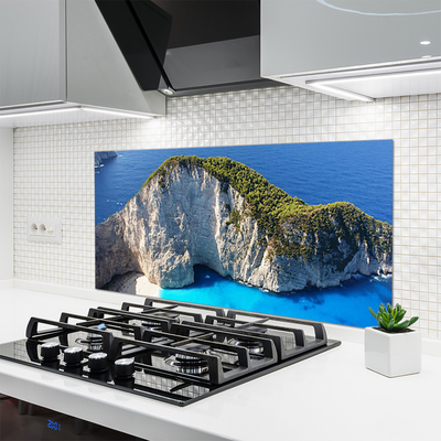 Kuchyňský skleněný panel Skály Moře Krajina