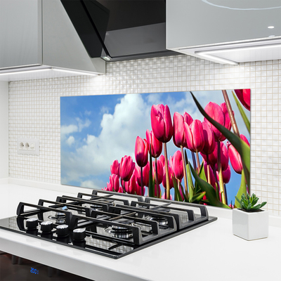 Kuchyňský skleněný panel Tulipán