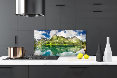 Kuchyňský skleněný panel Hory Jezero Krajina