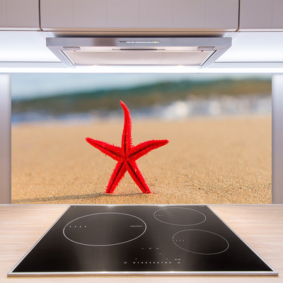 Kuchyňský skleněný panel Pláž Hvězdice Umění