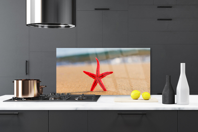 Kuchyňský skleněný panel Pláž Hvězdice Umění