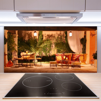Kuchyňský skleněný panel Restaurace Architektura