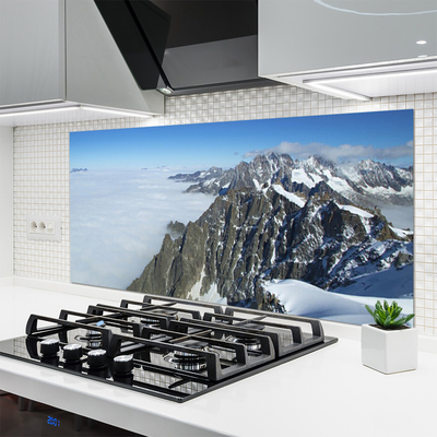 Kuchyňský skleněný panel Hora Mlha Krajina
