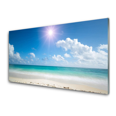 Kuchyňský skleněný panel Moře Pláž Slunce Krajina