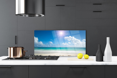 Kuchyňský skleněný panel Moře Pláž Slunce Krajina