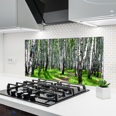 Kuchyňský skleněný panel Stromy Tráva Příroda