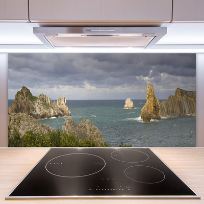 Kuchyňský skleněný panel Moře Skály Krajina