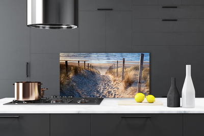 Kuchyňský skleněný panel Stezka Moře Krajina