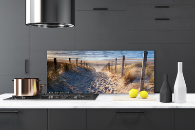 Kuchyňský skleněný panel Stezka Moře Krajina