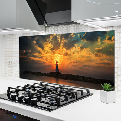 Kuchyňský skleněný panel Maják Krajina