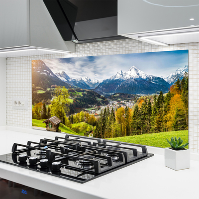 Kuchyňský skleněný panel Skleněná Alpy Krajina