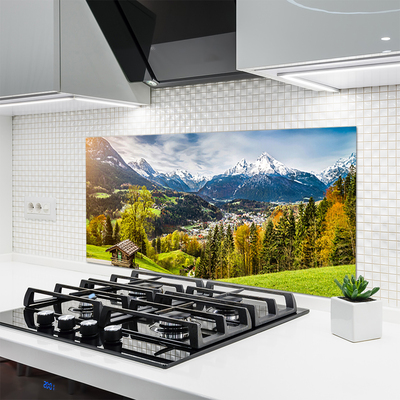 Kuchyňský skleněný panel Skleněná Alpy Krajina